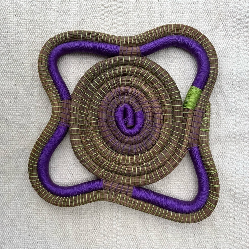 Pine Needle Wrapped Handwoven Honduran Trivet-$ for Women in Honduras 🇭🇳